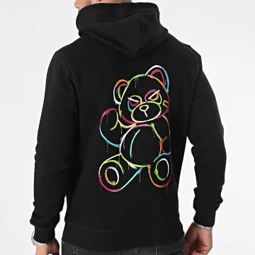 Felpa con cappuccio Dripping Neon Nero
