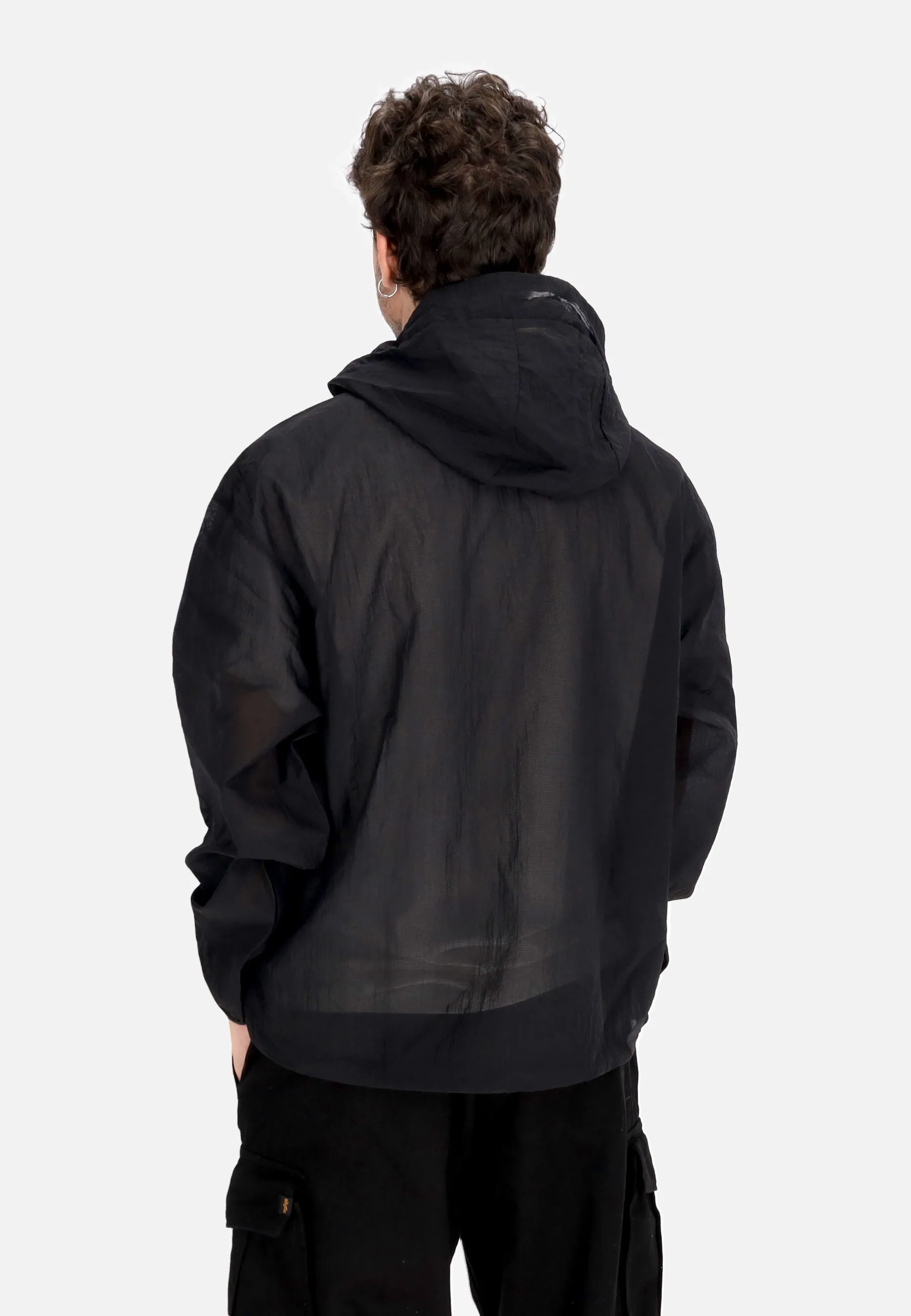 Felpa Leggera Cappuccio Uomo Sportswear Tech Pack Woven Mesh Hoodie Black/black