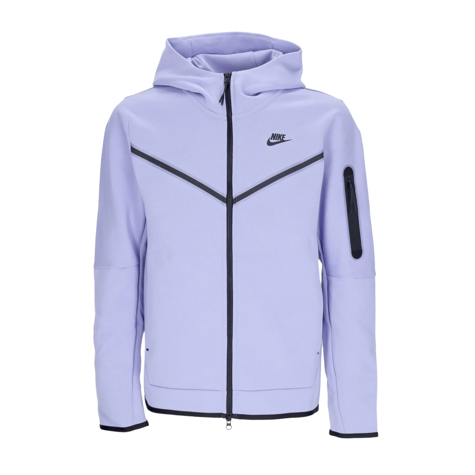 Felpa Leggera Cappuccio Zip Uomo Sportswear Tech Fleece Hoodie Light Thistle/black