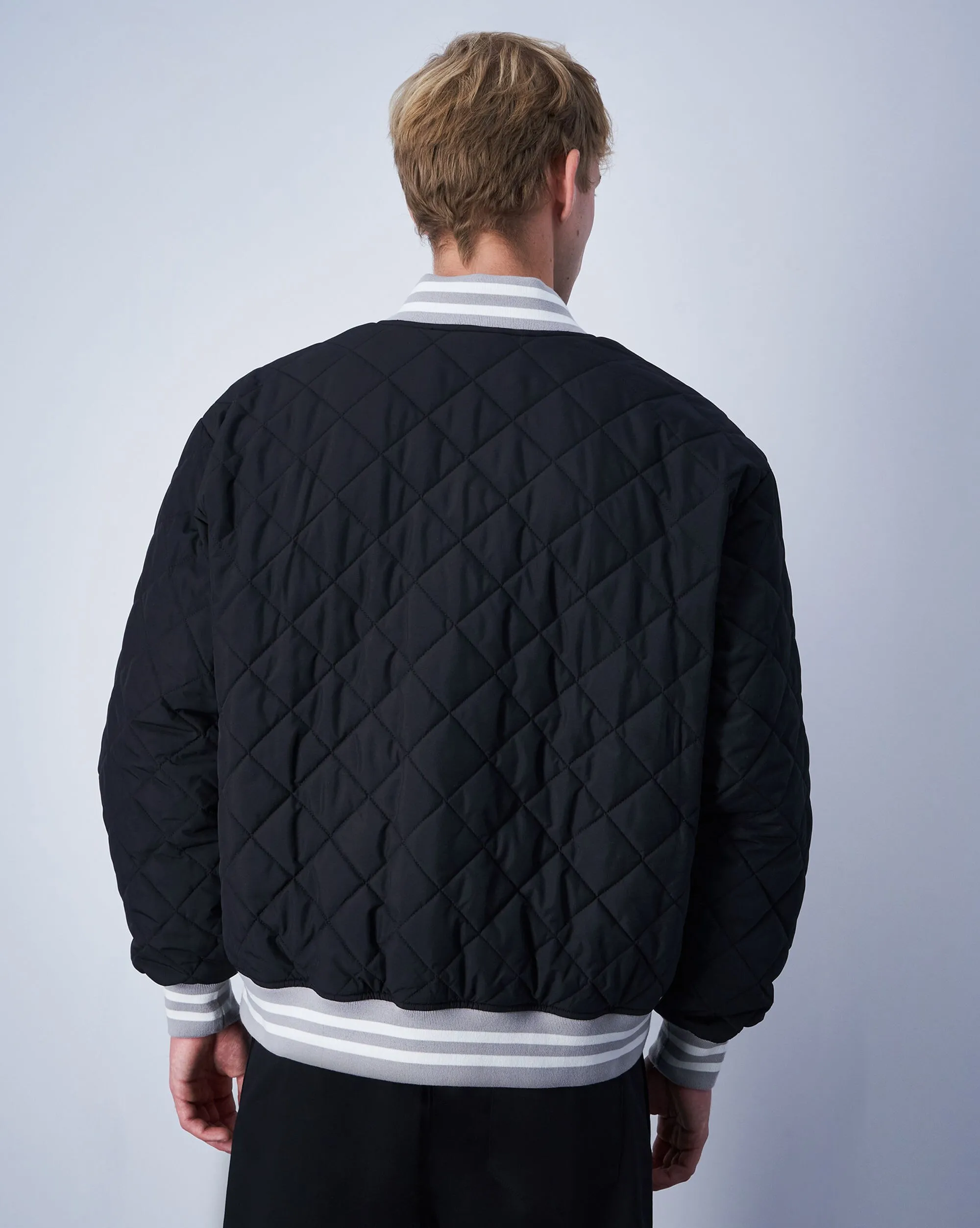 Giacca Bomber Full-Zip Big Logo Nero Uomo