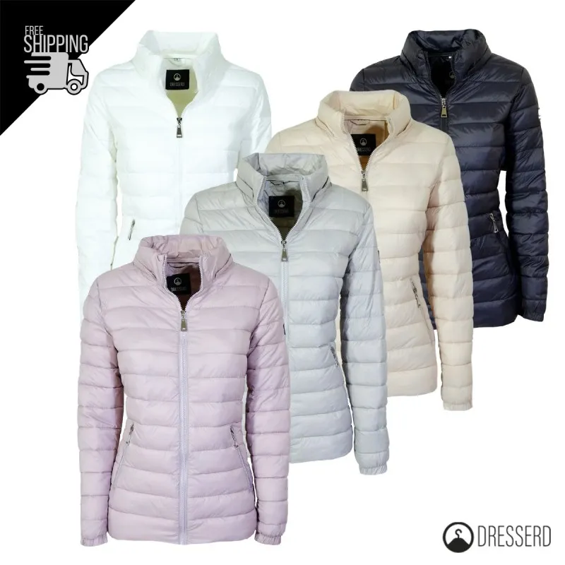 Giubbotto Donna Dresserd Piumino 100 Grammi Giubbotti Corti Cappuccio Smontabile Semi slim Fit