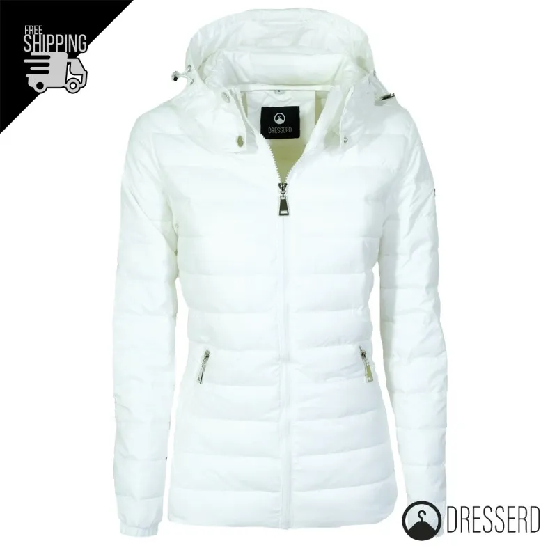 Giubbotto Donna Dresserd Piumino 100 Grammi Giubbotti Corti Cappuccio Smontabile Semi slim Fit