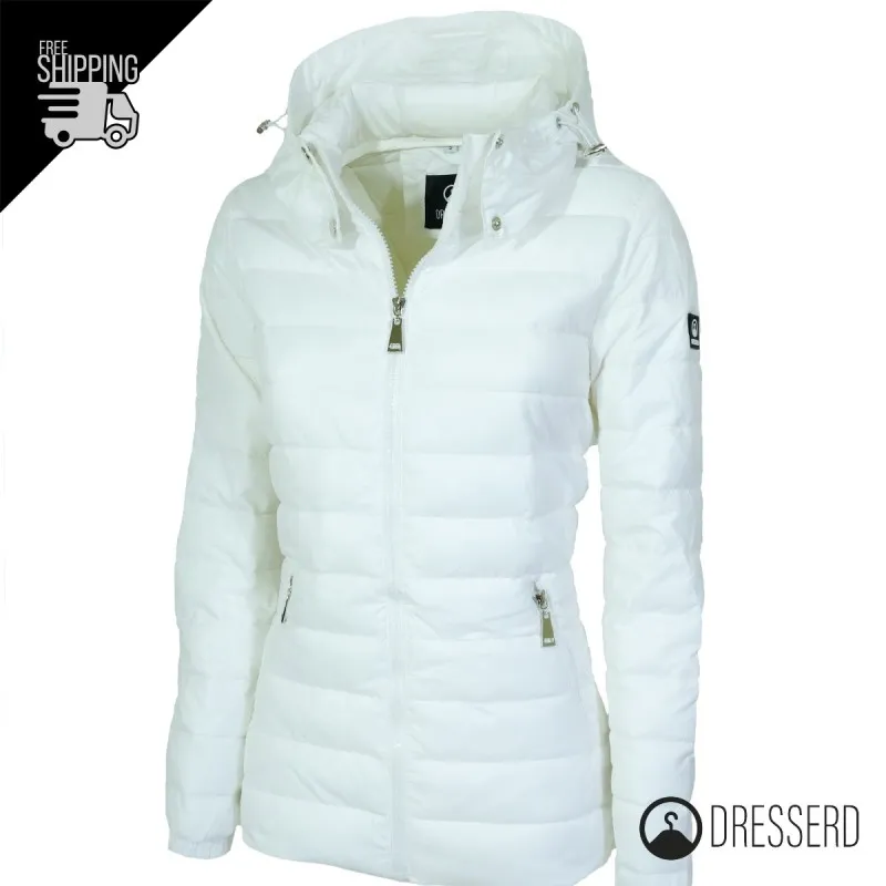 Giubbotto Donna Dresserd Piumino 100 Grammi Giubbotti Corti Cappuccio Smontabile Semi slim Fit