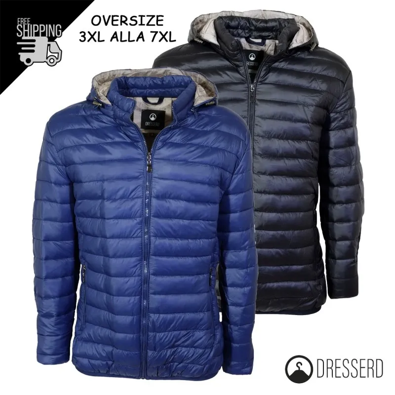 Giubbotto Piumino Uomo Dresserd Oversize Giubbotti Taglie Grandi Cappuccio smontabile 3xl alla 7xl