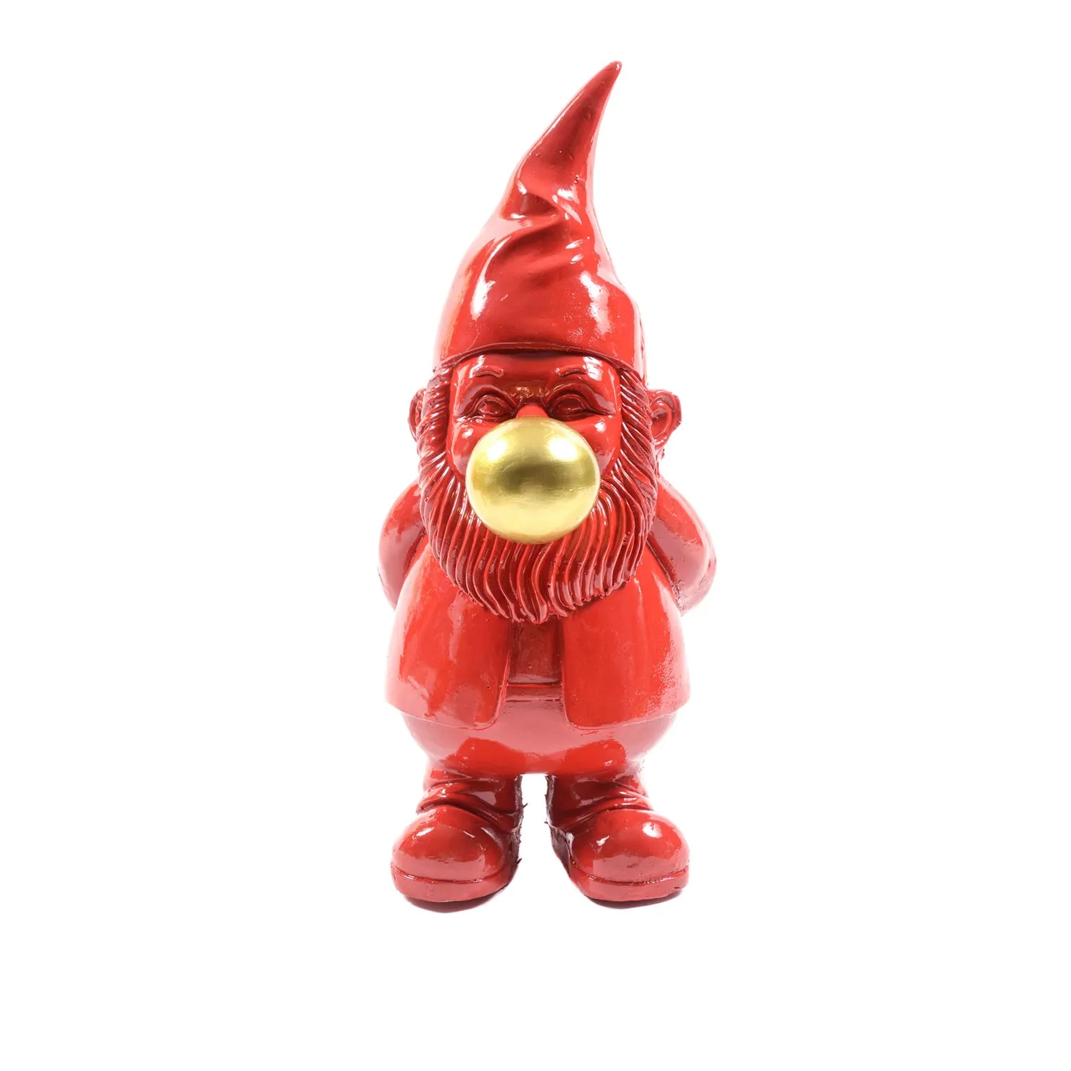 Gnomo con chewing gum - soprammobile rosso 18,5x22x42,5 cm 