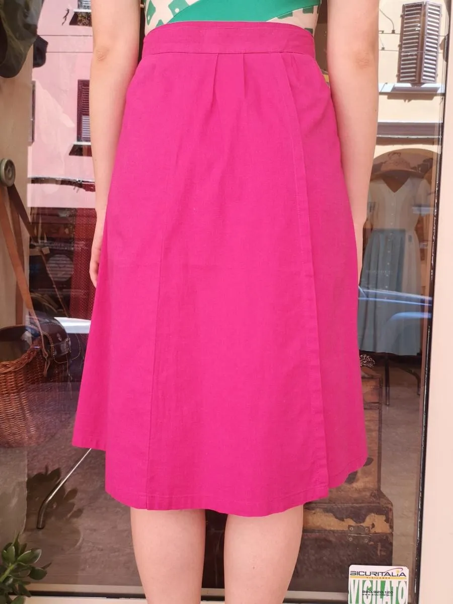 Gonna a pareo in cotone fuxia