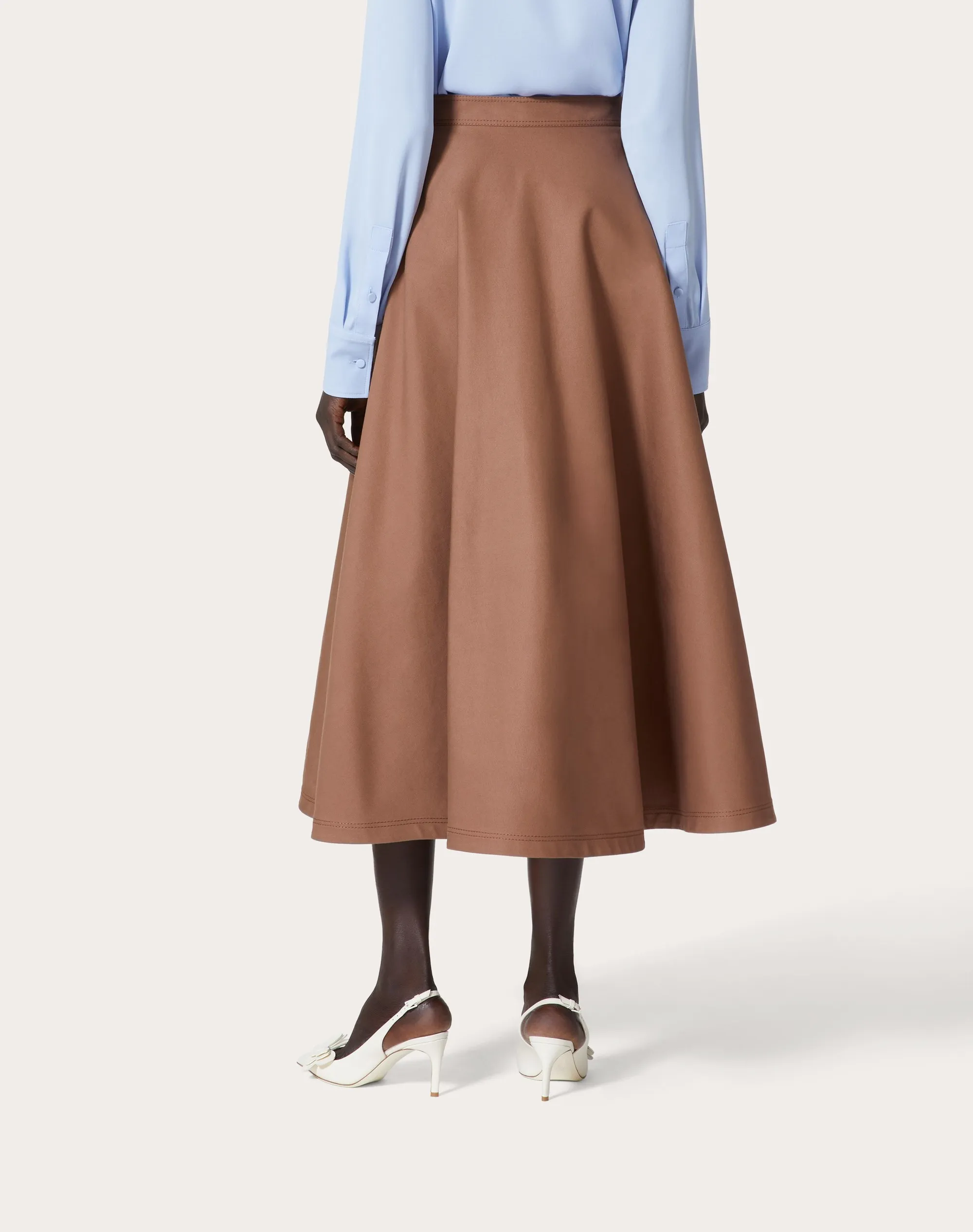 GONNA MIDI IN STRETCH COTTON CANVAS