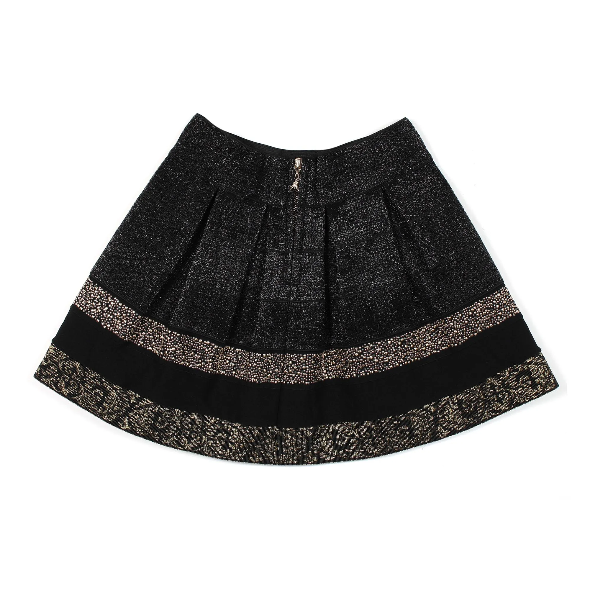 Gonna Mini Patchwork Jacquard E Ricami