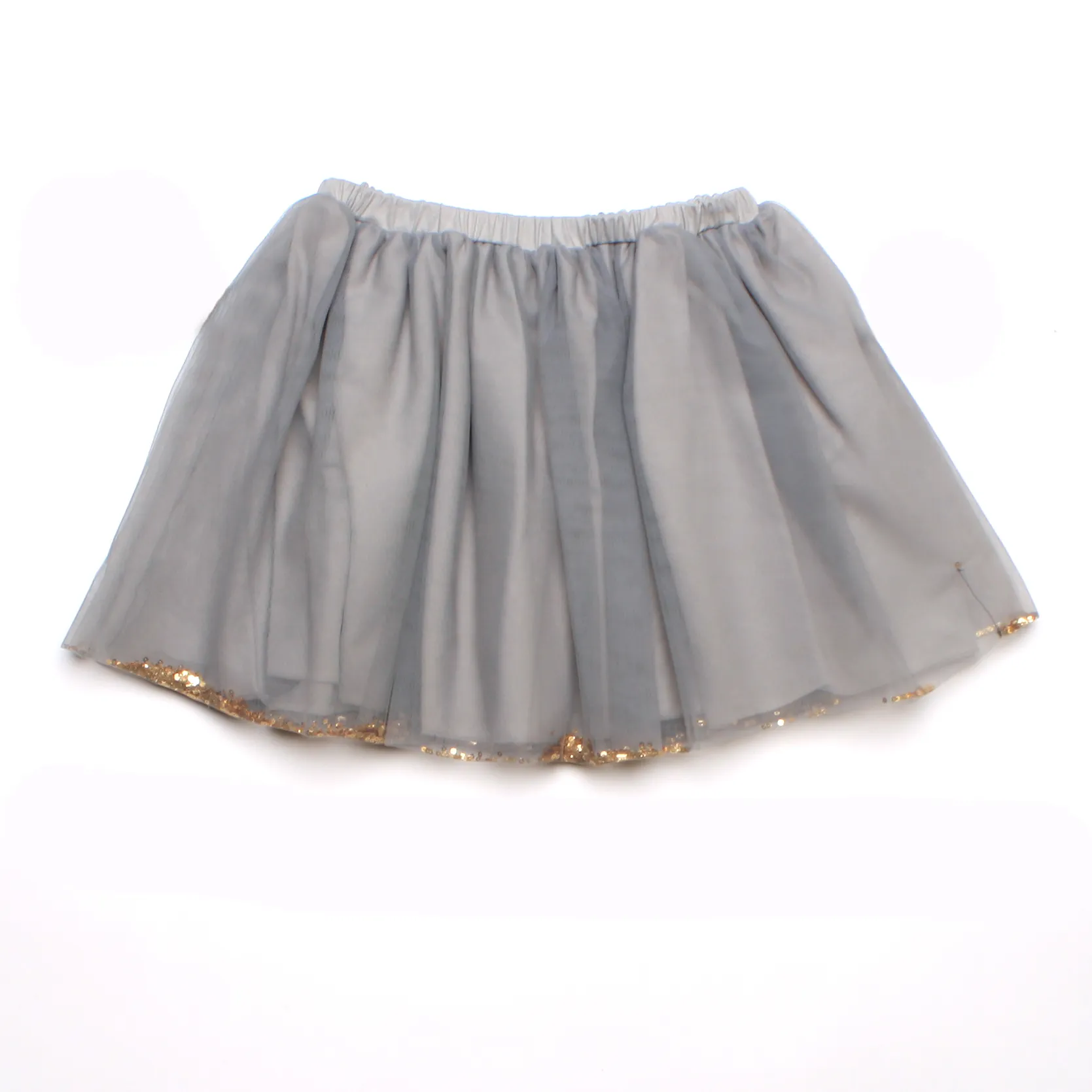 Gonna Tulle E Lustrini In Grigio