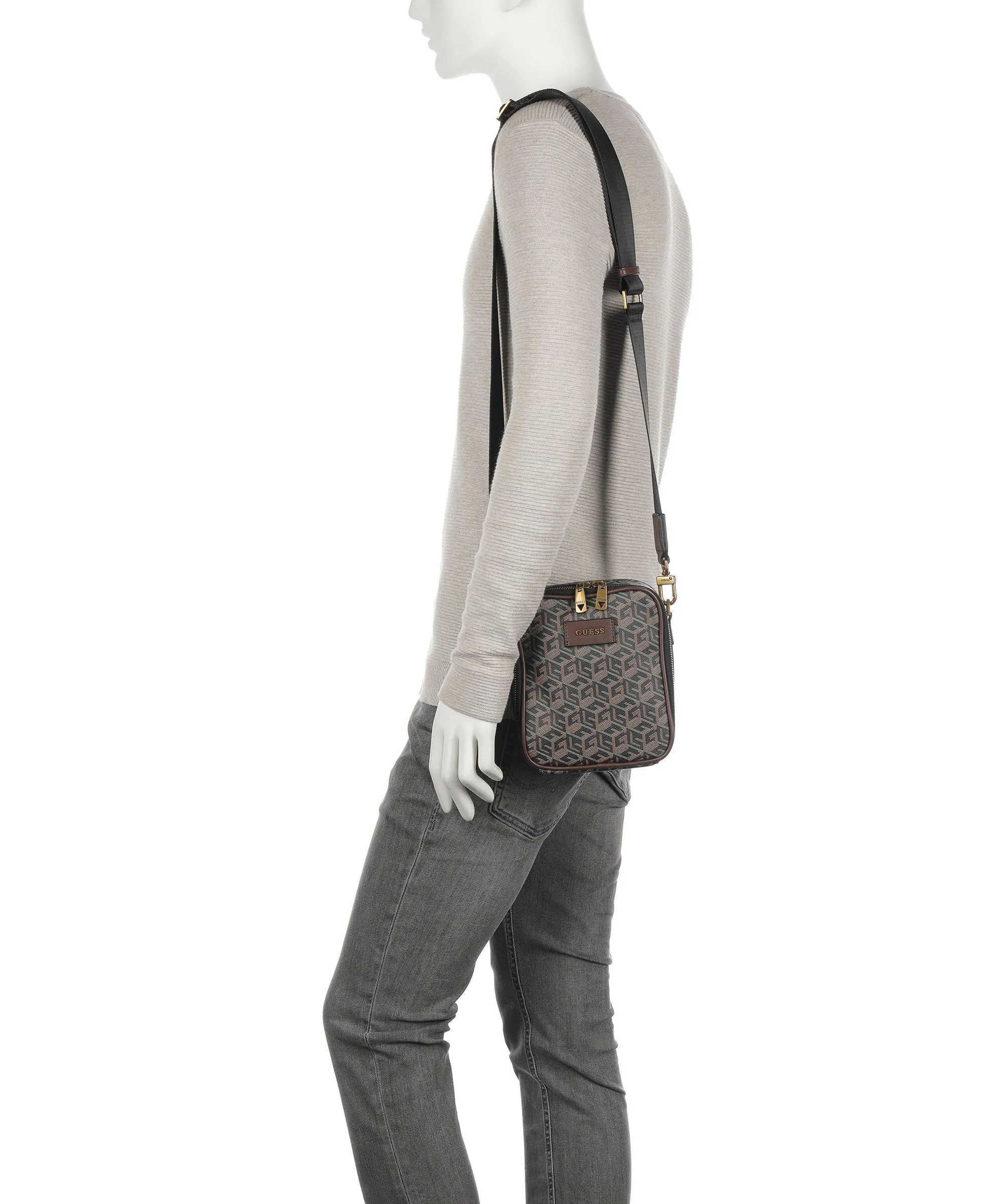  Guess Ederlo Borsa a tracolla pelle sintetica marrone/nero  