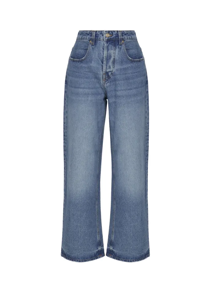 JEANS OVERSIZE IN DENIM DI COTONE