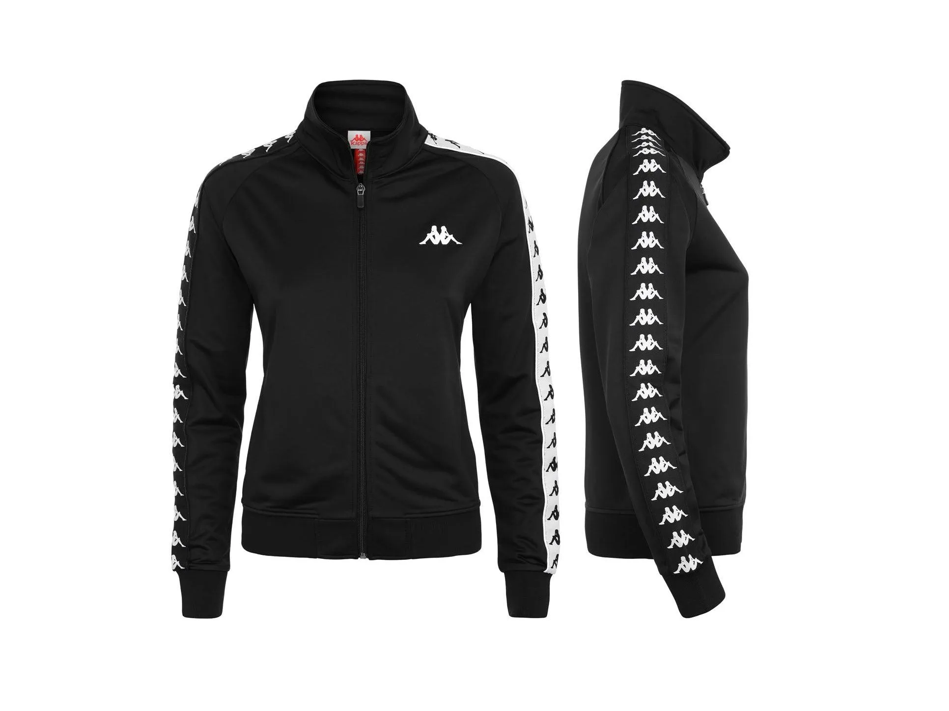 KAPPA 222 Banda Wanniston Felpa Zip Black White 301PSC0C1B