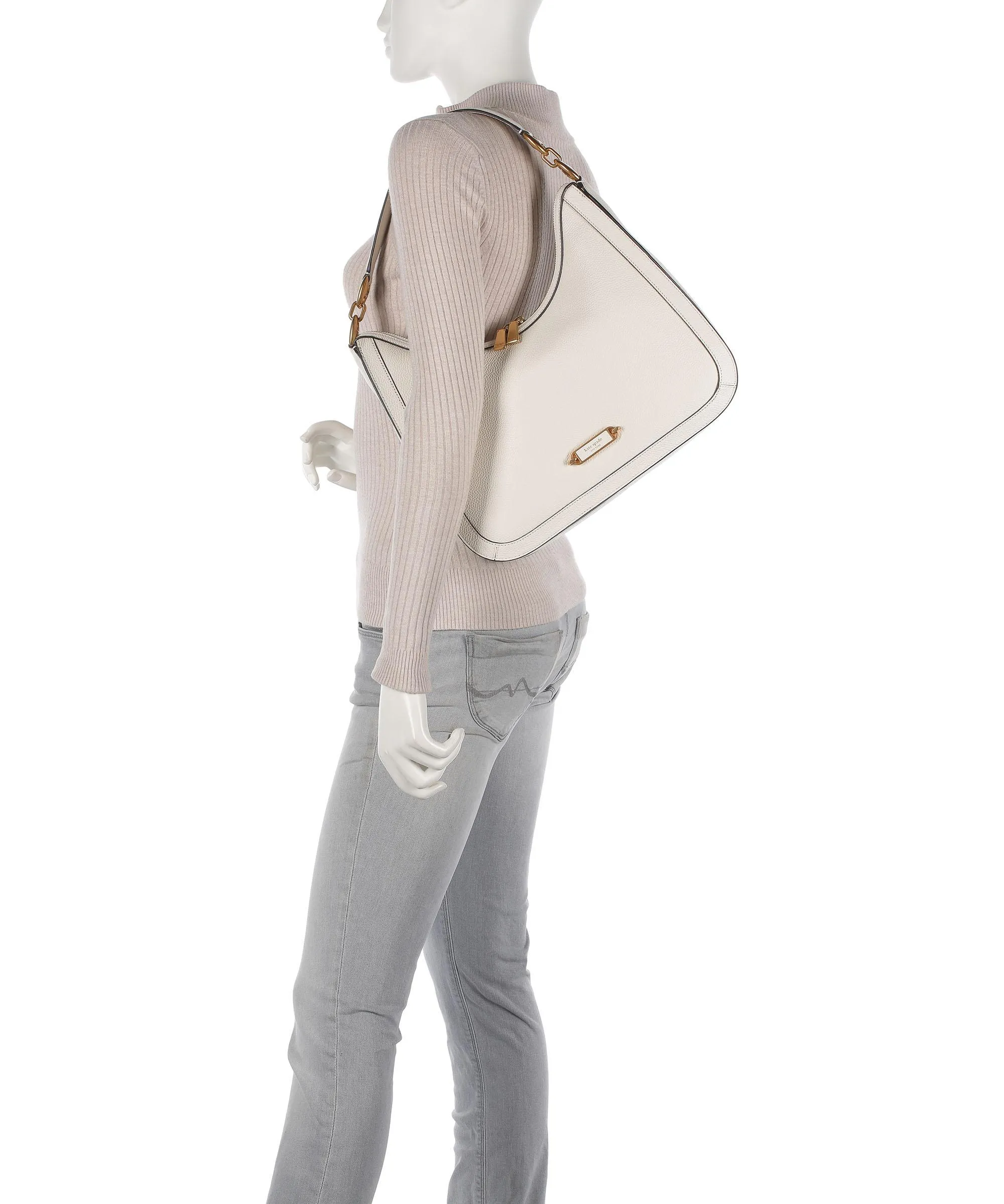  Kate Spade New York Gramercy Borsa hobo pelle granulata bianco  