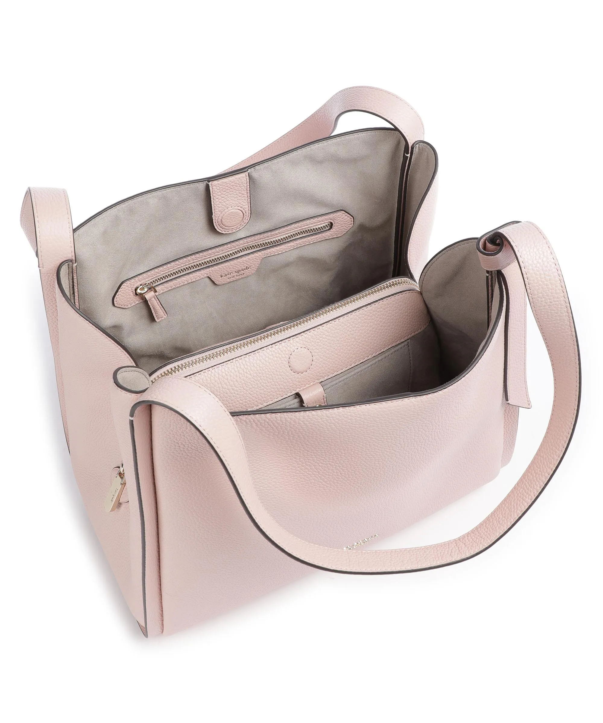 Kate Spade New York Knott Borsa hobo pelle di vacchetta grana rosa antico  