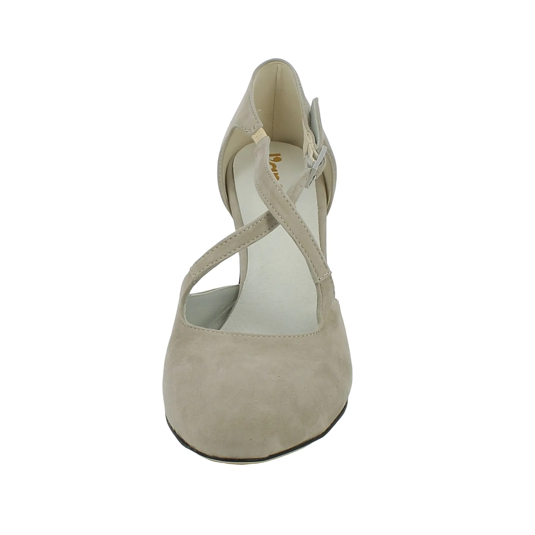 L'Angolo  Scarpa da ballo in camoscio beige tacco 7 