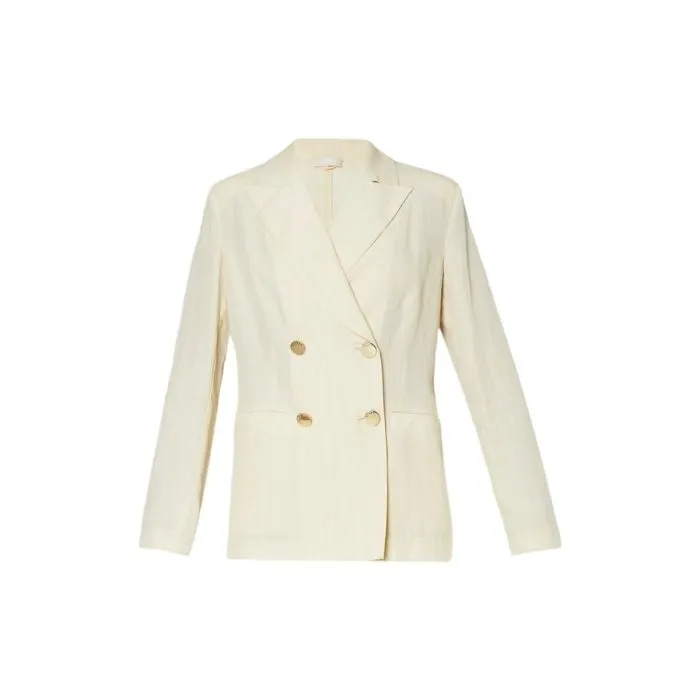 Liu Jo Blazer In Lino Doppiopetto Panna