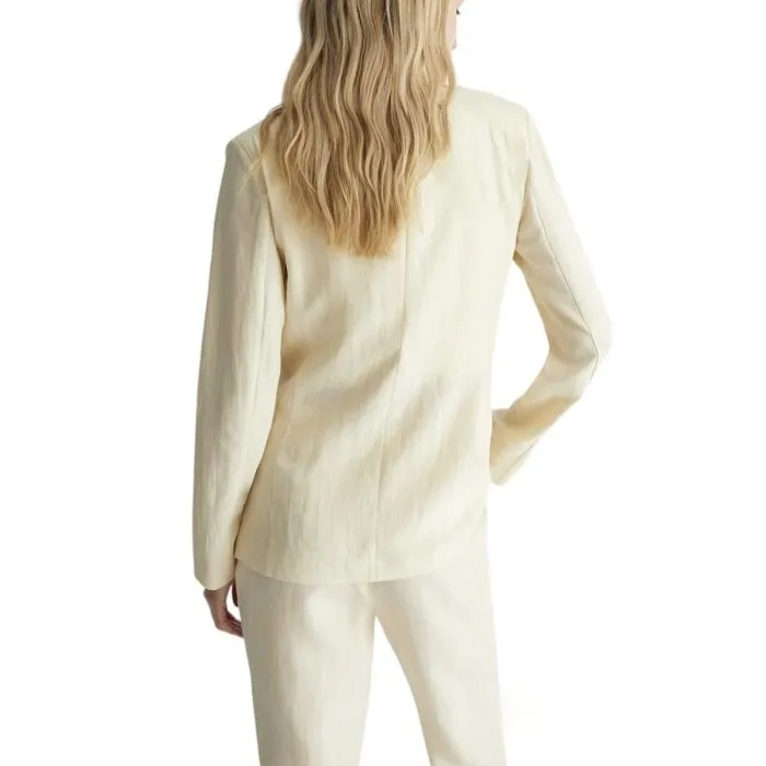 Liu Jo Blazer In Lino Doppiopetto Panna