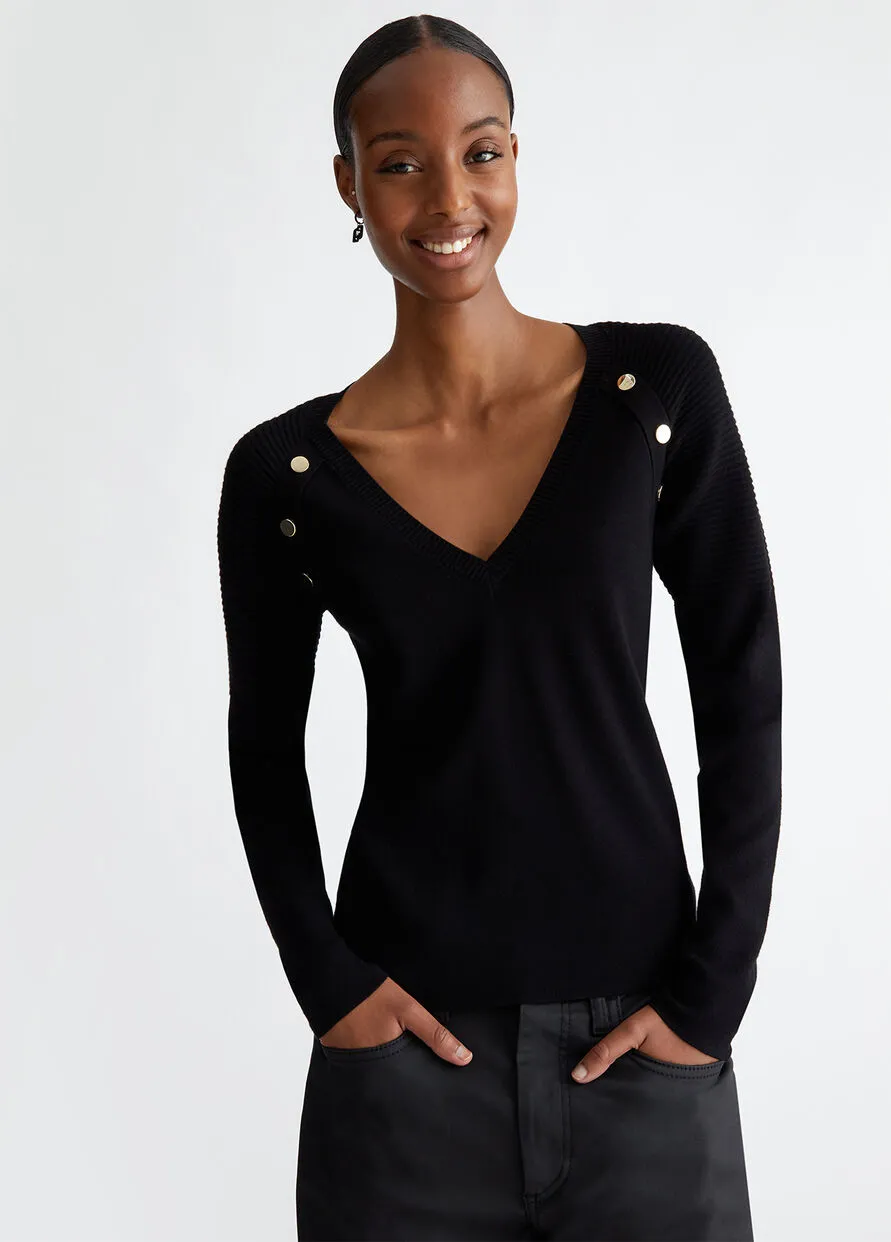 Maglia Bottoni Nero Liu Jo