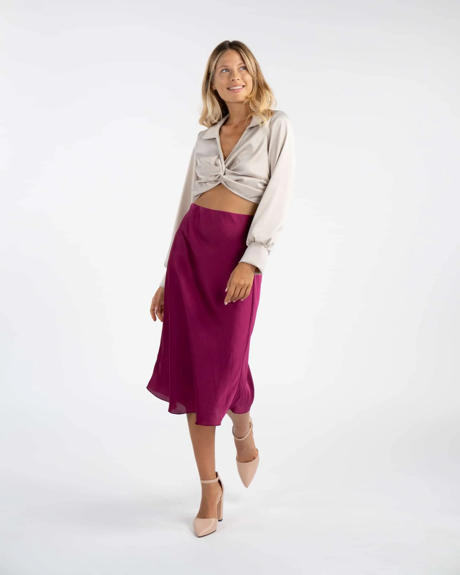 Maglia con nodo - BEIGE
