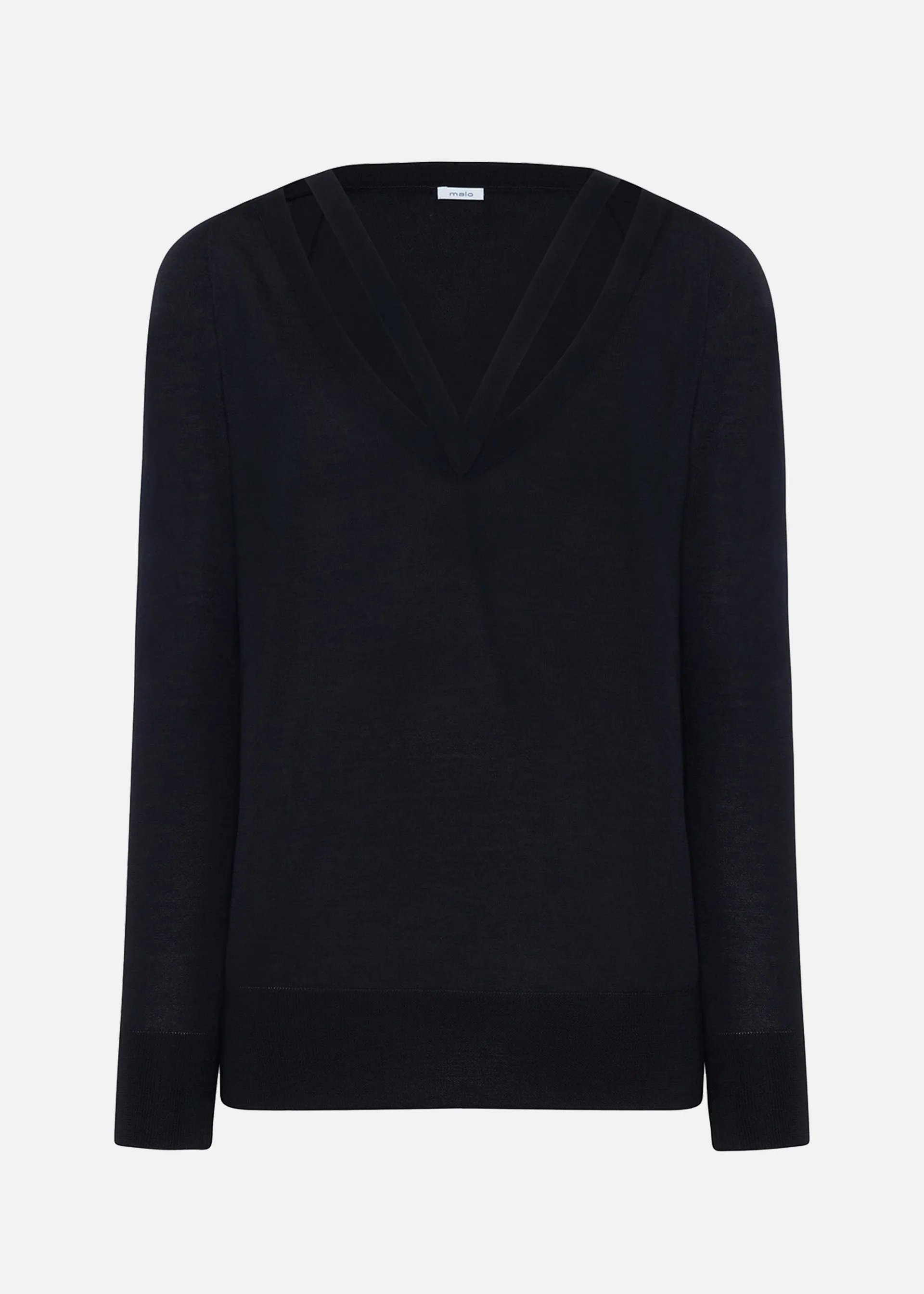 Maglia scollo V in cashmere e seta