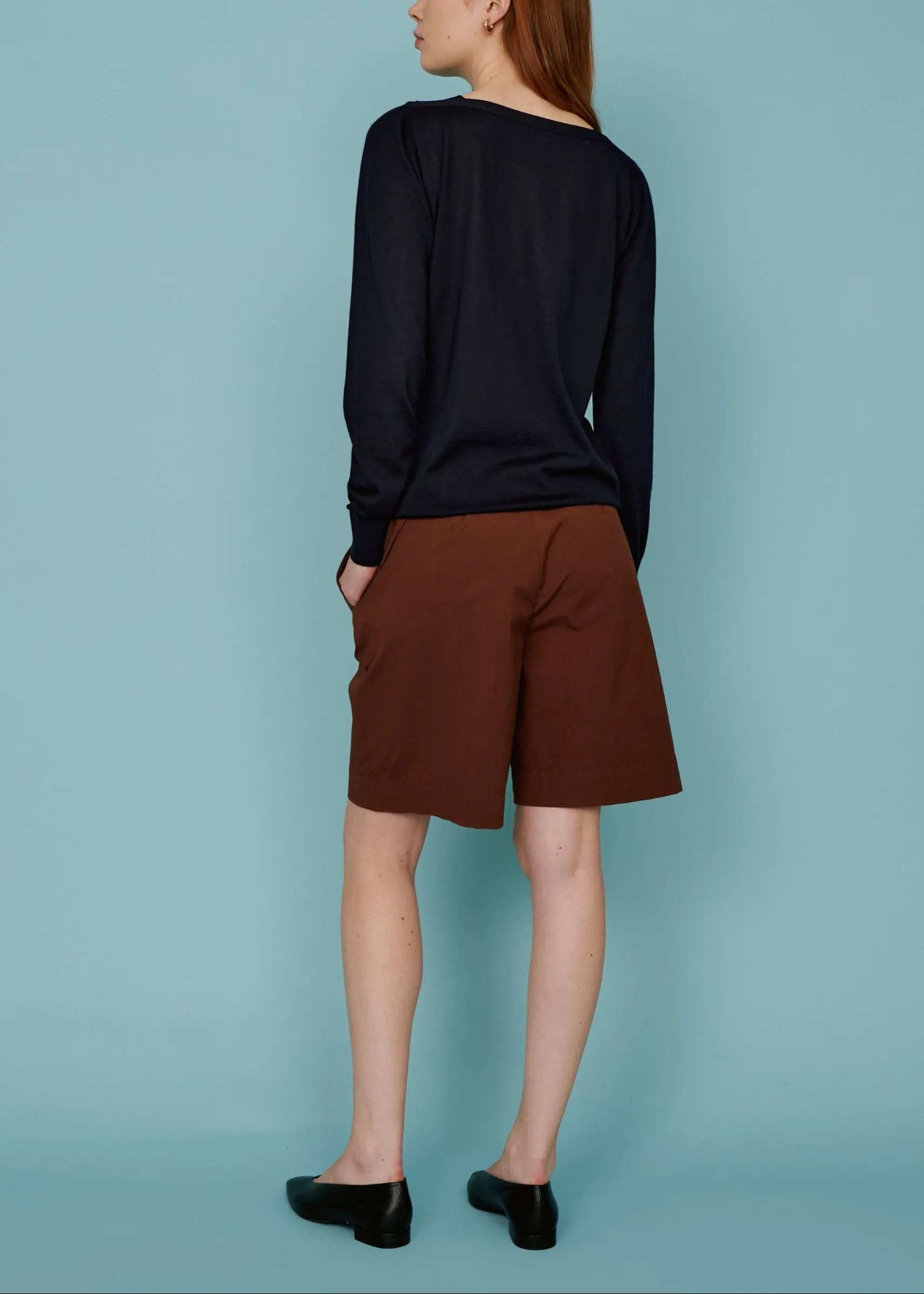 Maglia scollo V in cashmere e seta