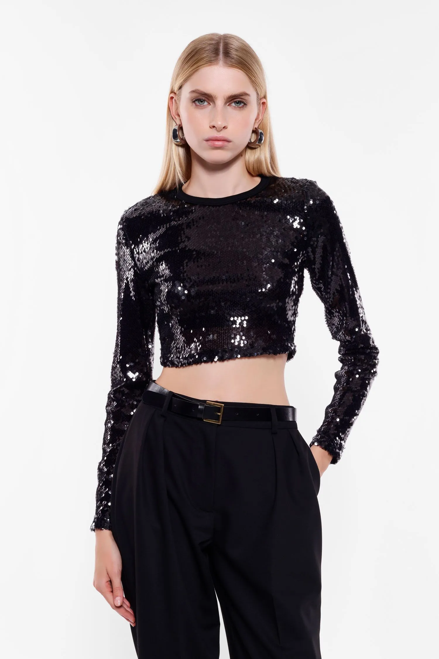   Maglietta a maniche lunghe con paillettes     