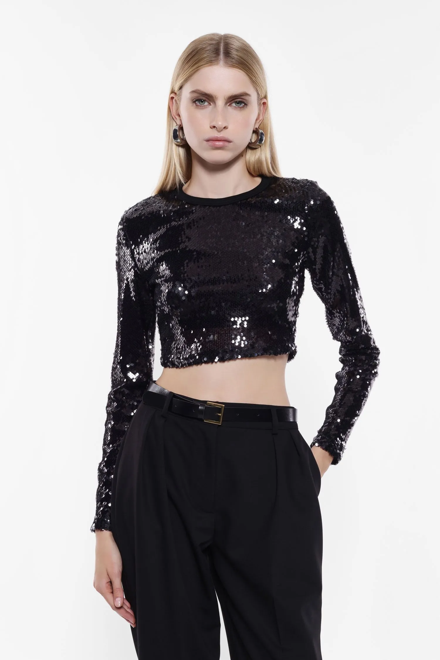   Maglietta a maniche lunghe con paillettes     