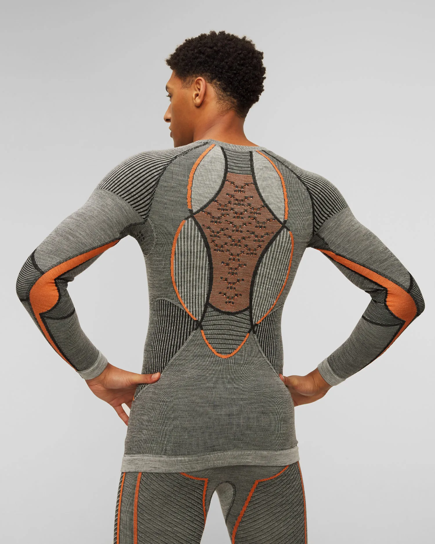 Maglietta a maniche lunghe termoattiva grigia da uomo X-Bionic Merino clwt06w23m-b080