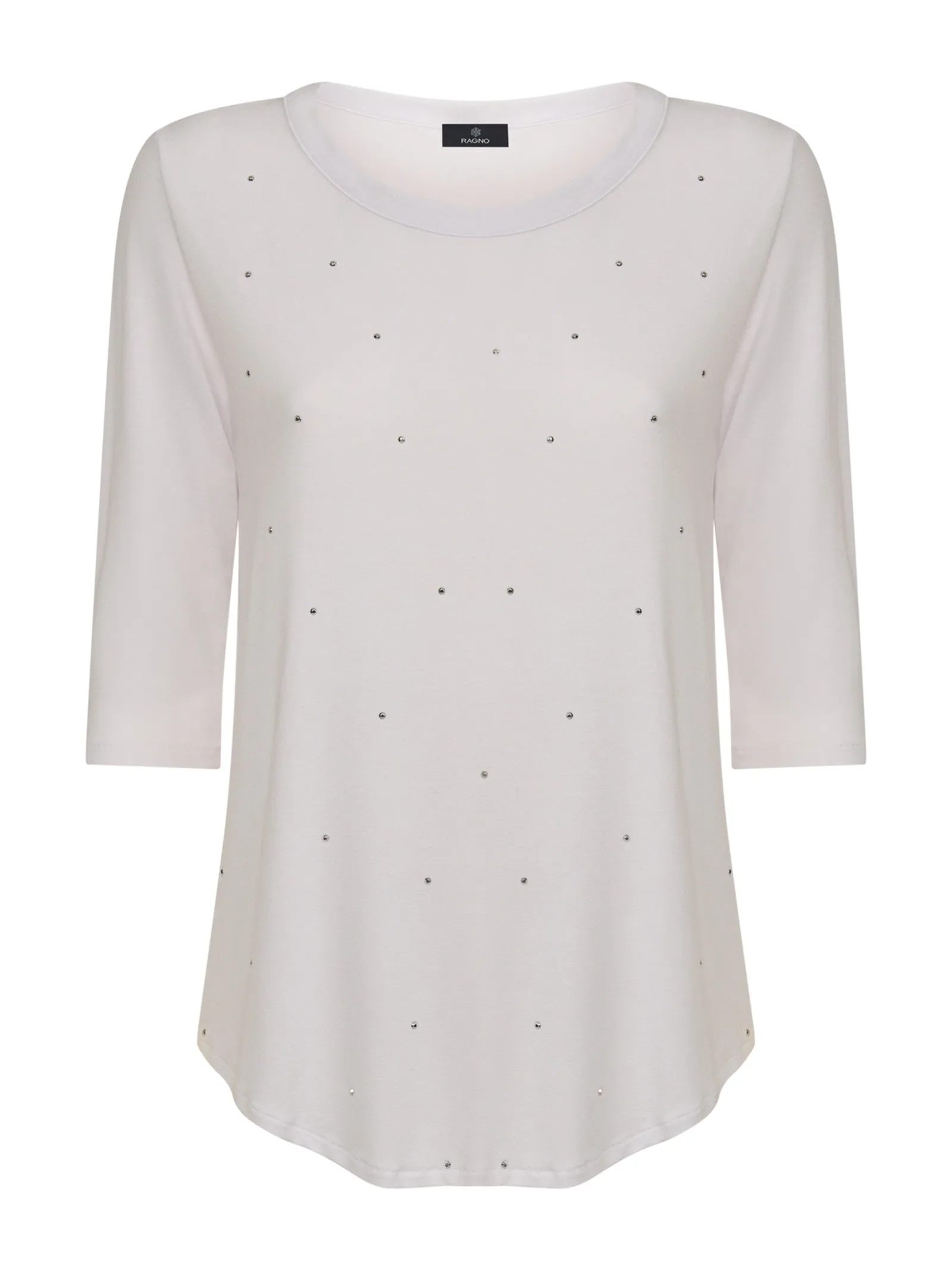 Maglietta con strass in Viscosa Summer - Bianco