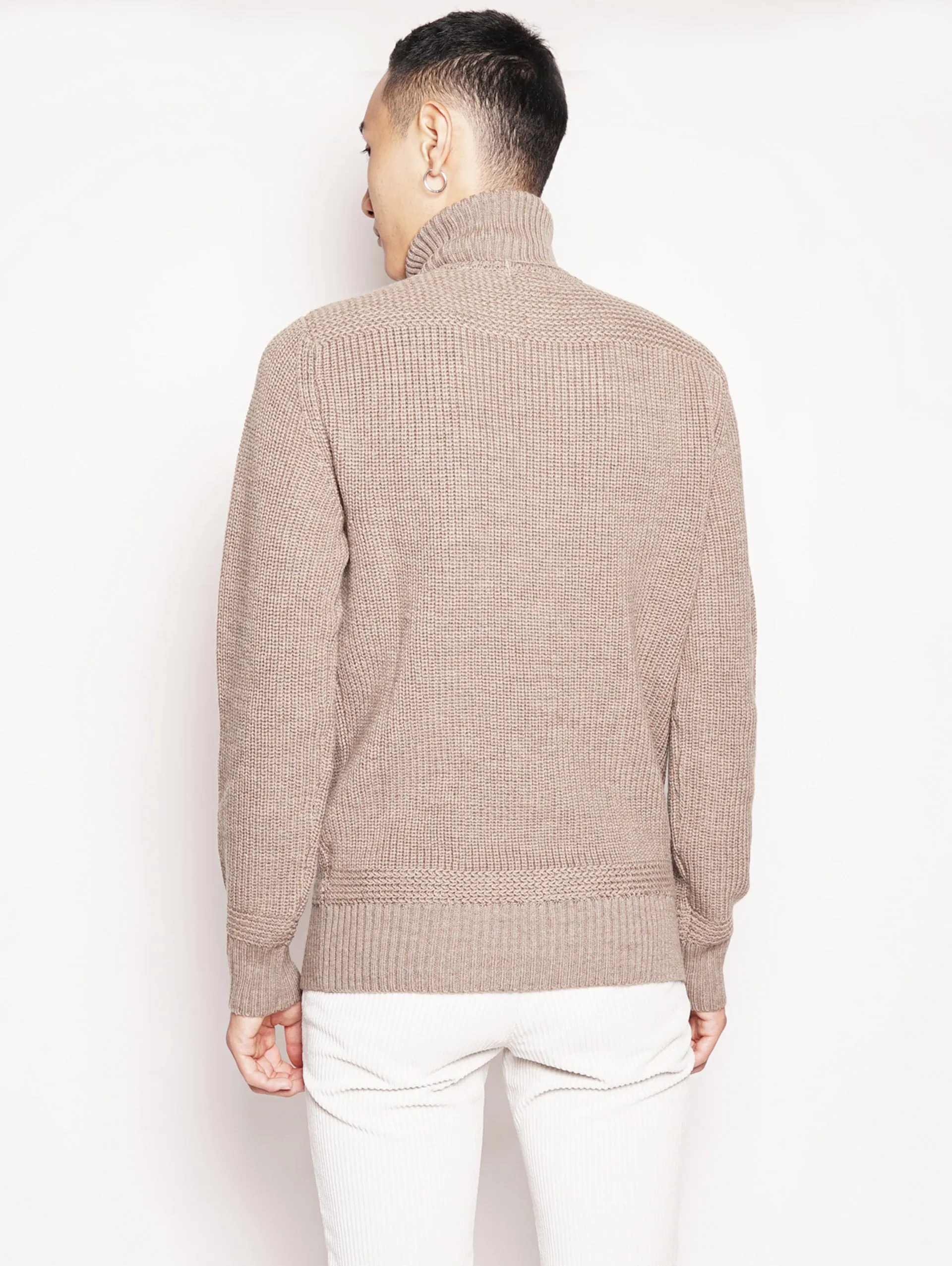 Maglione Collo Alto Beige