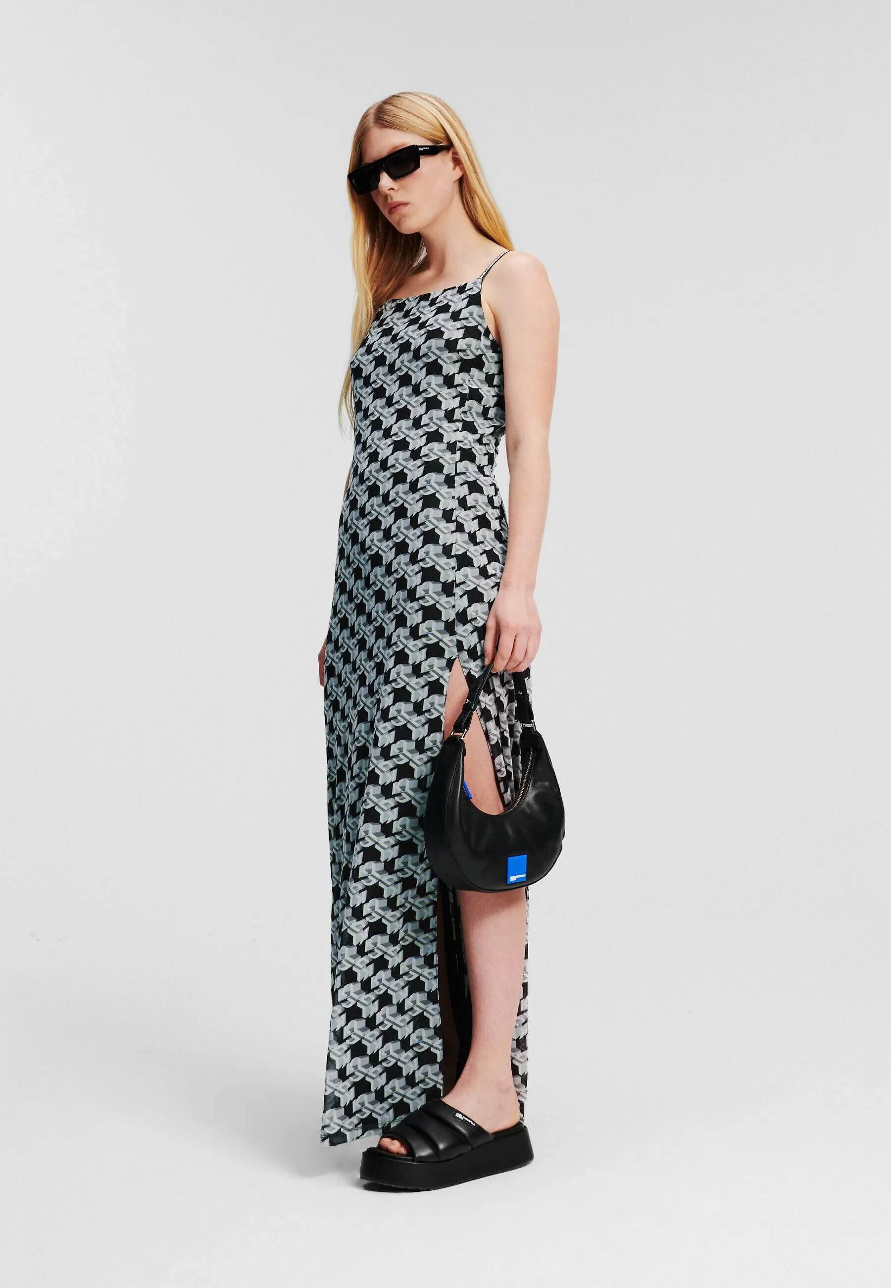 MAXI ALL-OVER PRINT MESH - Vestito lungo