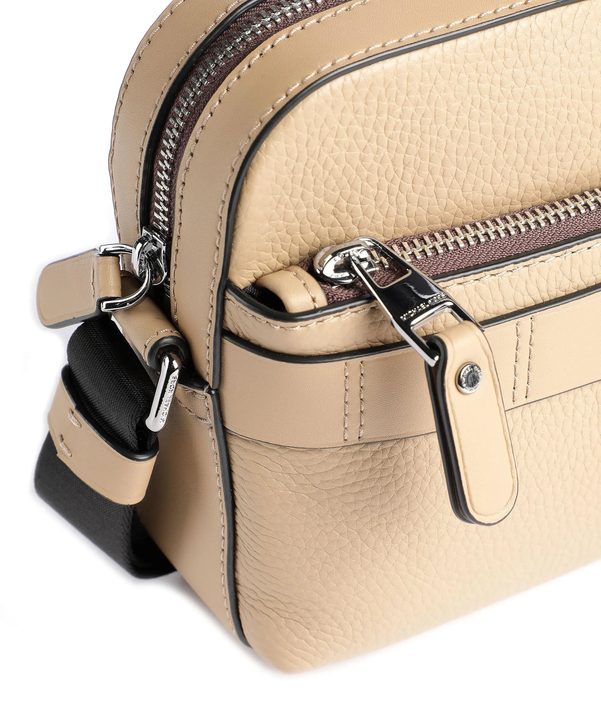  Michael Kors Elevated MK Borsa a tracolla pelle di vacchetta grana marrone chiaro  
