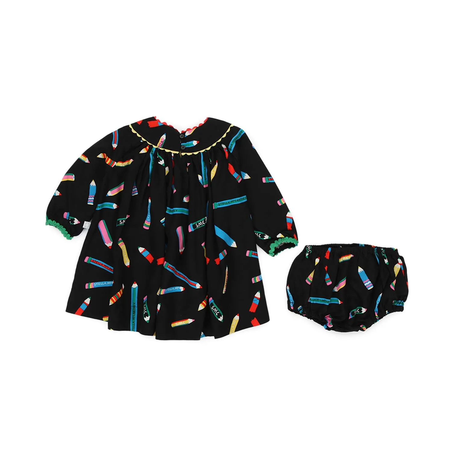 Mini Abito Nero E Multicolor Bimba