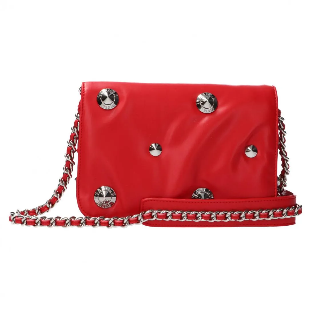 Mini shoulder strap in ecopelle con maxi borchie gbda3233 Rosse