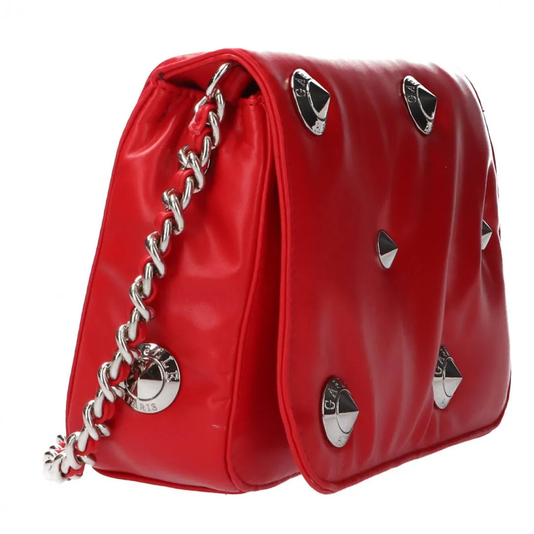 Mini shoulder strap in ecopelle con maxi borchie gbda3233 Rosse