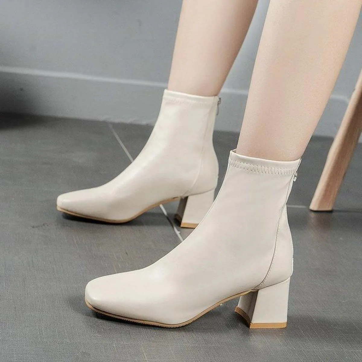Moda Bianco Tacco Alto Stivaletti Donna Autunno E Inverno Punta a punta Stivali da Donna 2022 Nuovi Stivali Moderni Donna Alta H