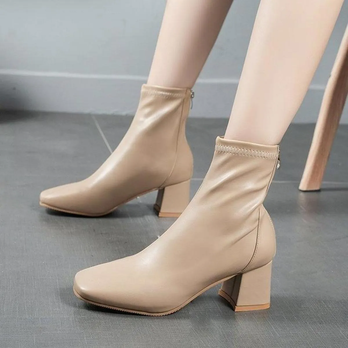 Moda Bianco Tacco Alto Stivaletti Donna Autunno E Inverno Punta a punta Stivali da Donna 2022 Nuovi Stivali Moderni Donna Alta H