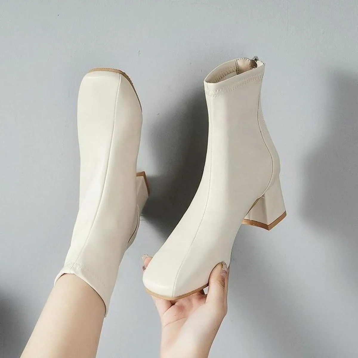 Moda Bianco Tacco Alto Stivaletti Donna Autunno E Inverno Punta a punta Stivali da Donna 2022 Nuovi Stivali Moderni Donna Alta H