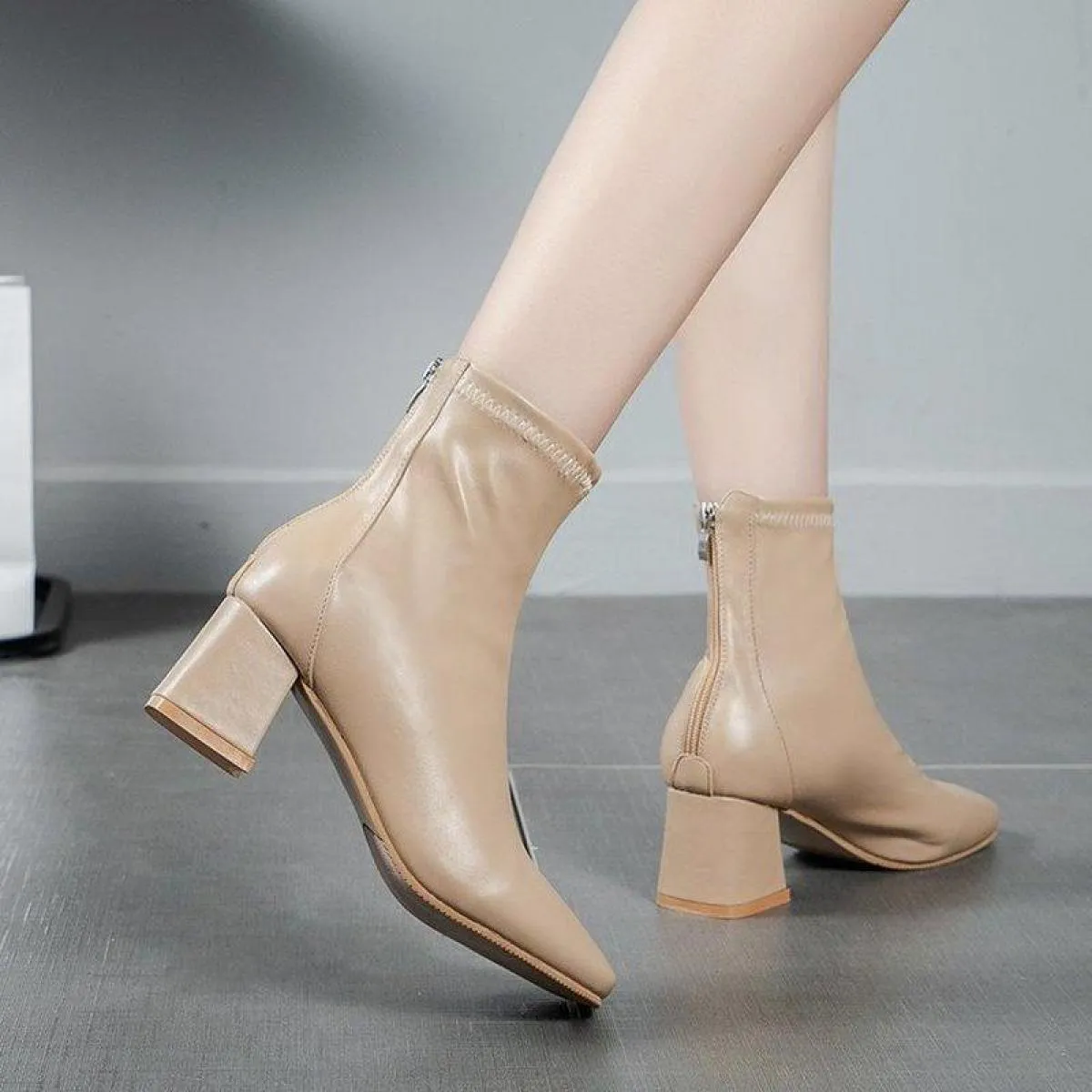 Moda Bianco Tacco Alto Stivaletti Donna Autunno E Inverno Punta a punta Stivali da Donna 2022 Nuovi Stivali Moderni Donna Alta H