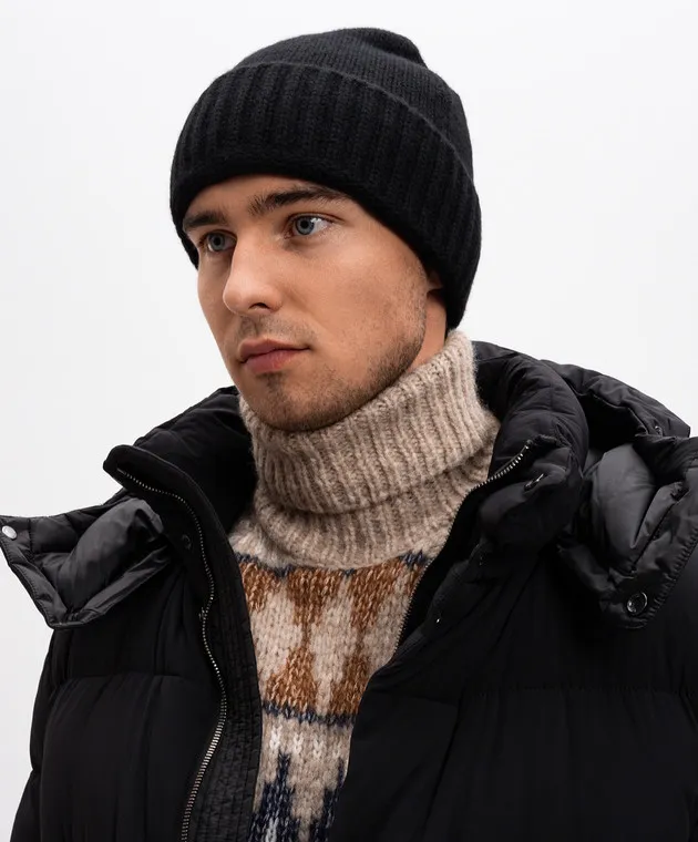MooRER Cappello in cashmere nero BERETCWS