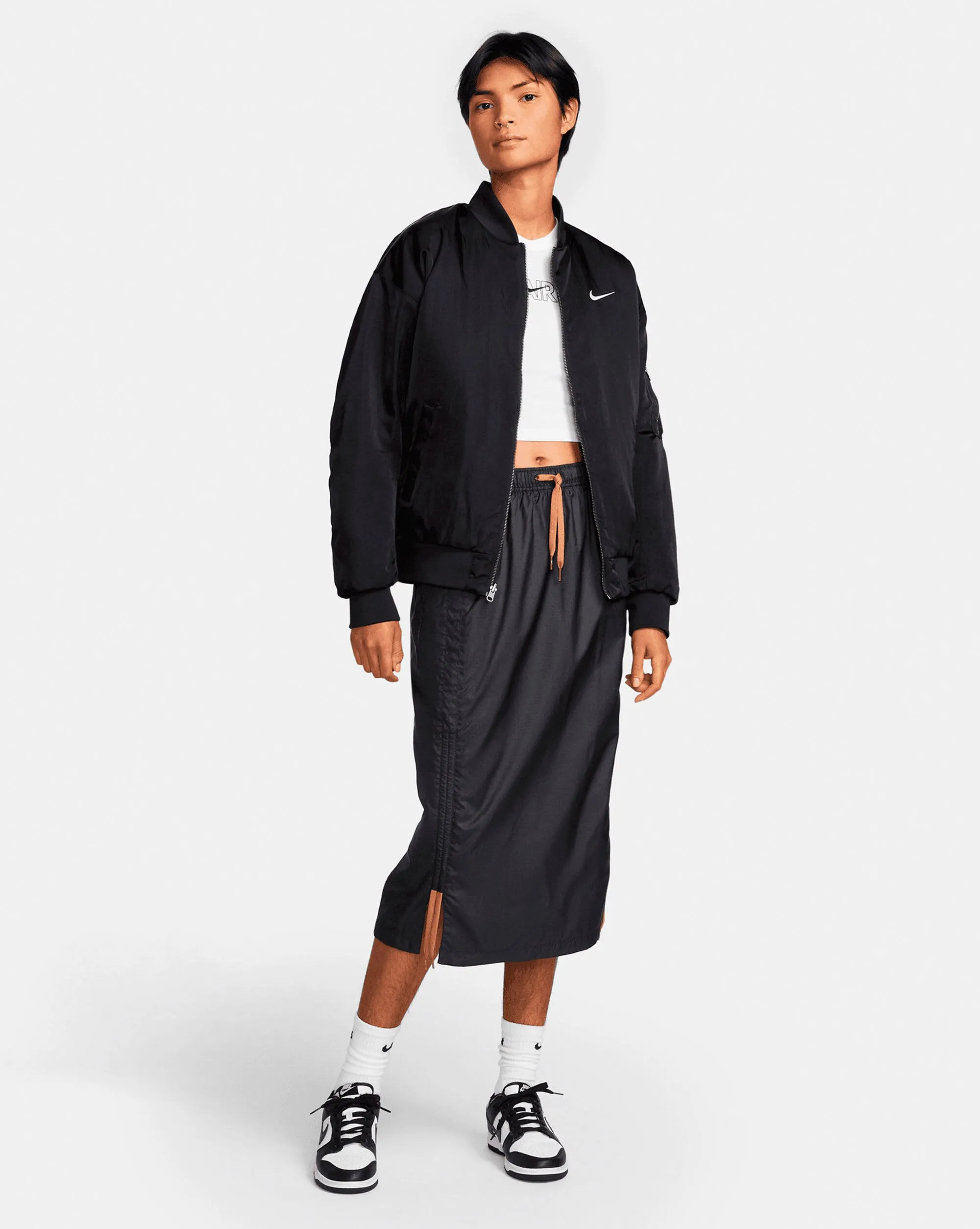 Nike Giacca Bomber Varsity 2 in 1 Nero Donna