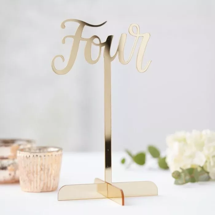 Numeri da tavolo in acrilico per matrimonio dorato