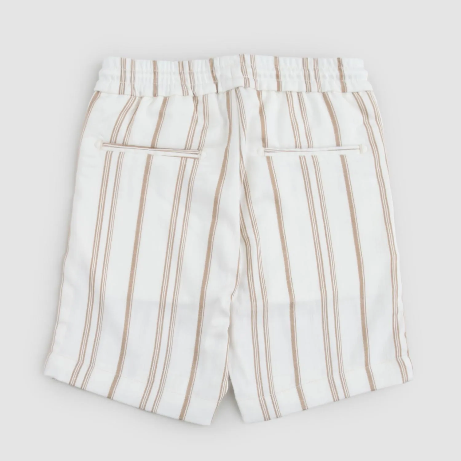 Pantaloncino Bianco A Righe Marroni Bambino