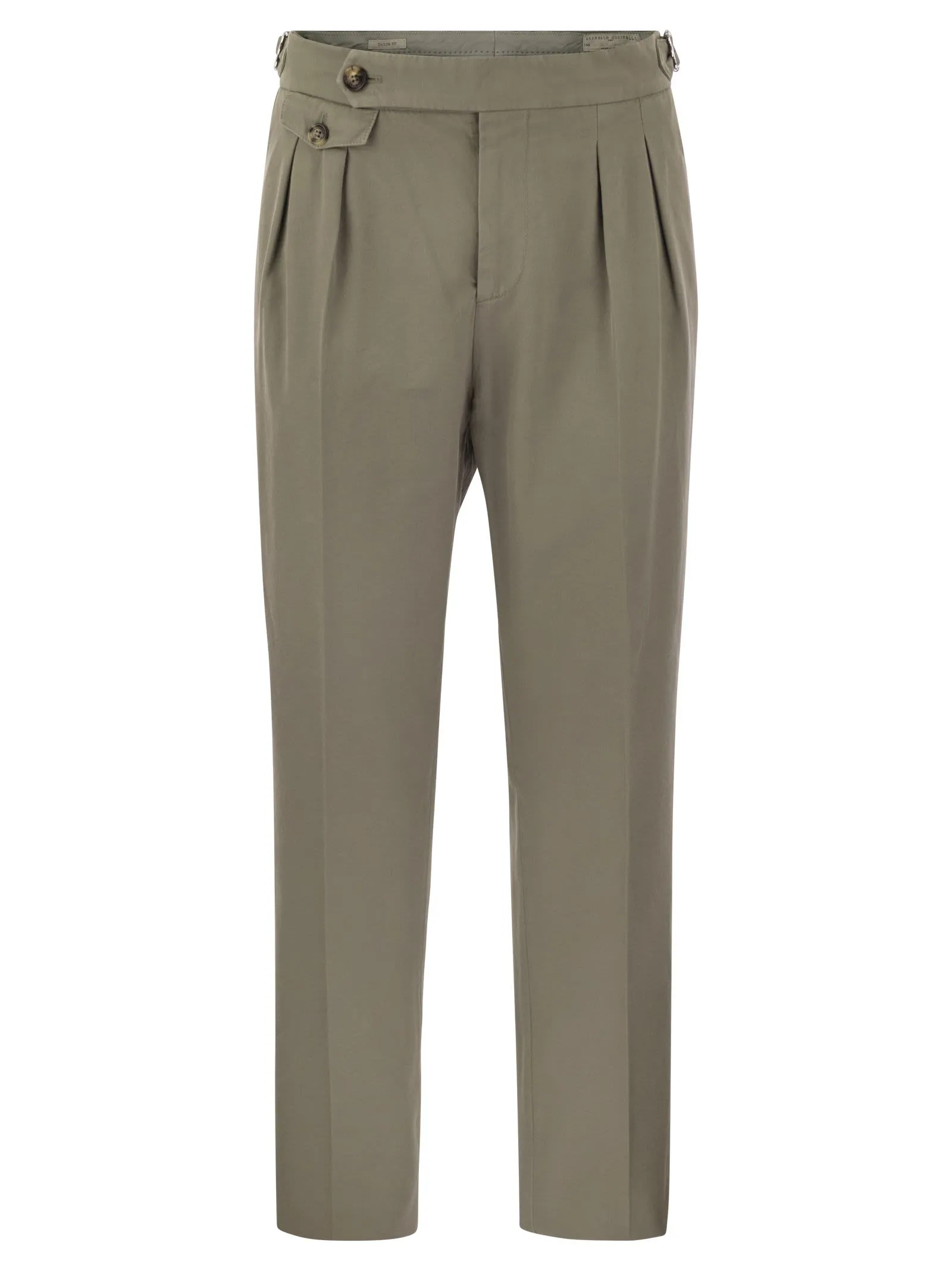 Pantalone in gabardina di cotone ritorto