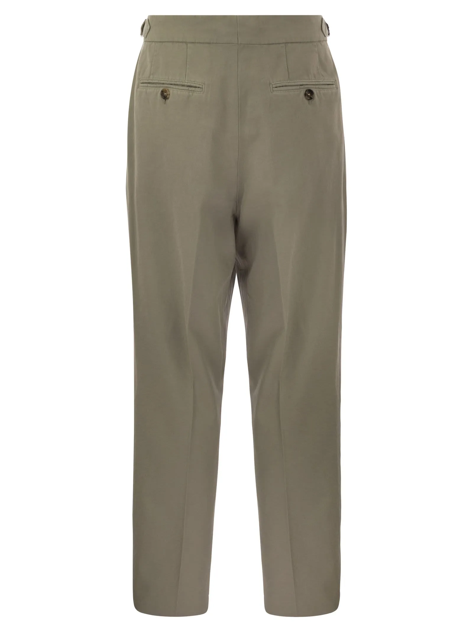 Pantalone in gabardina di cotone ritorto