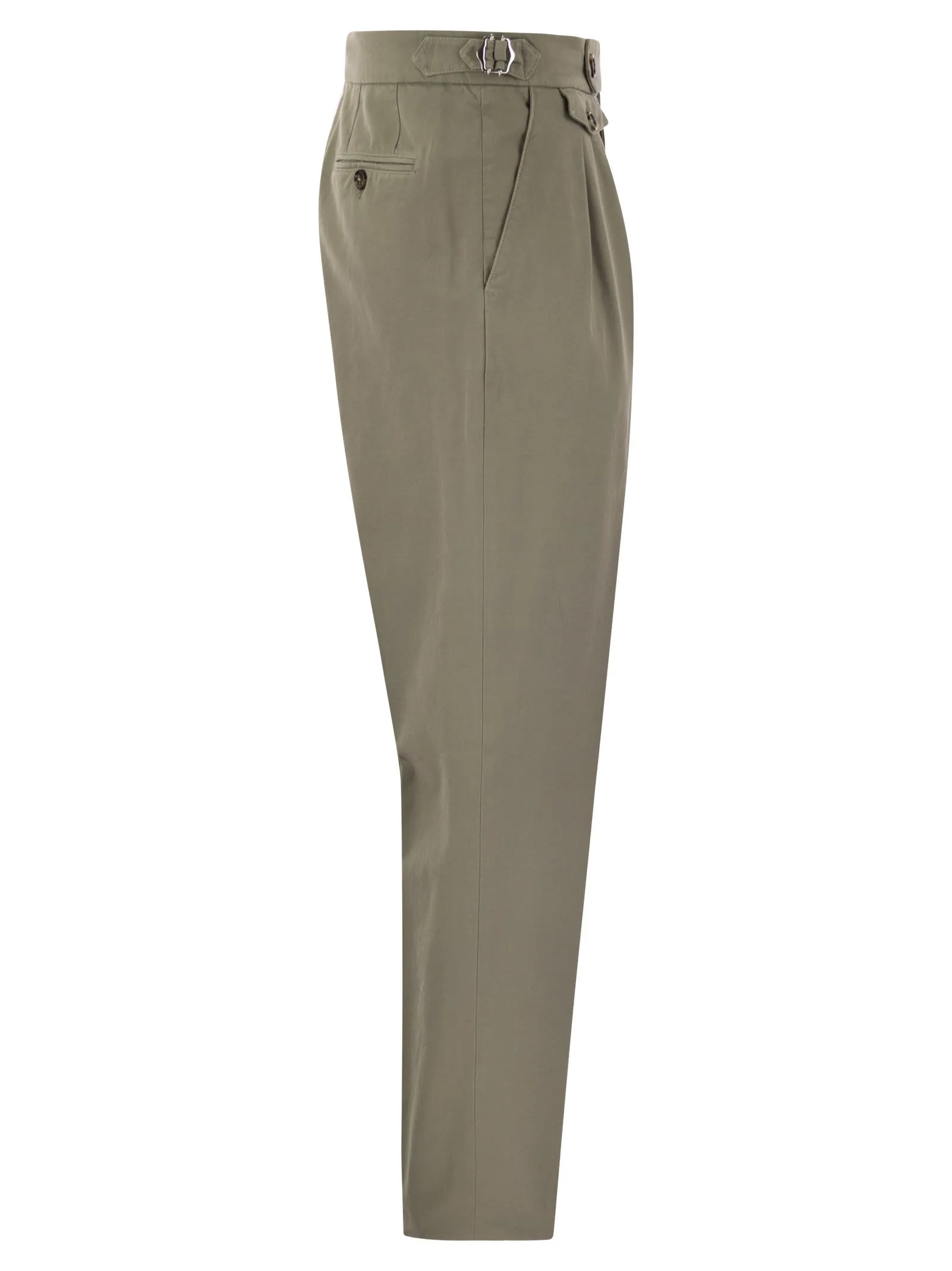 Pantalone in gabardina di cotone ritorto