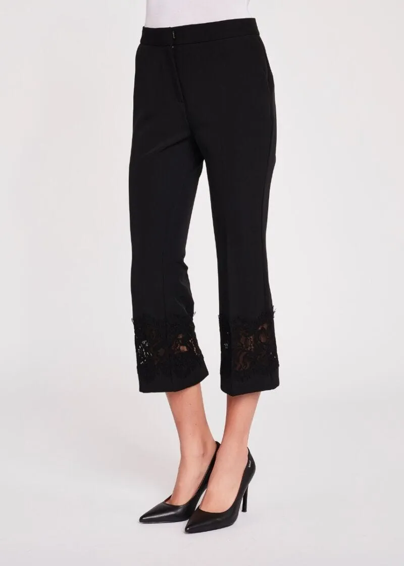 Pantaloni con dettagli in pizzo
