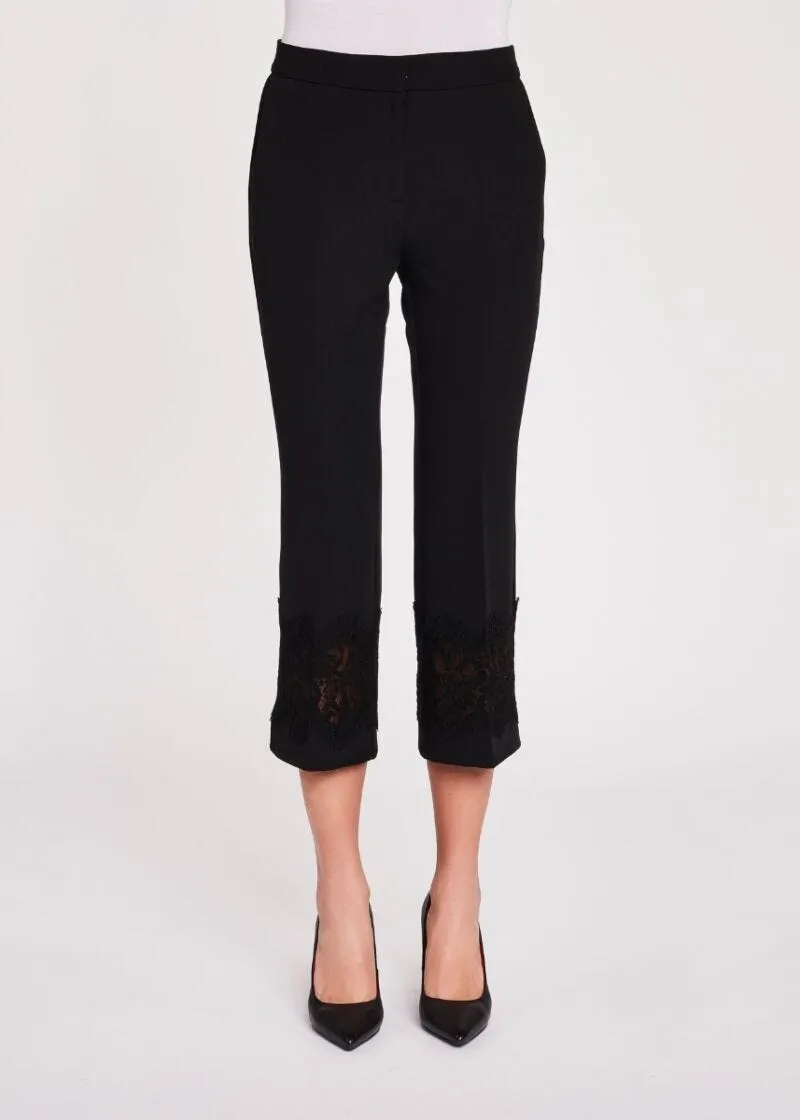 Pantaloni con dettagli in pizzo