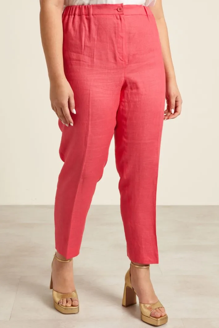 Pantaloni dritti in lino