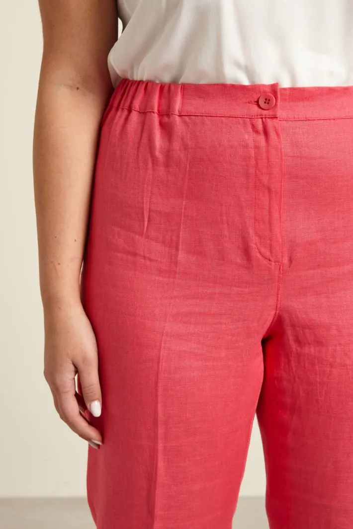 Pantaloni dritti in lino